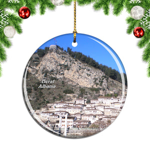 Albania Berat Castle Christmas Ornament