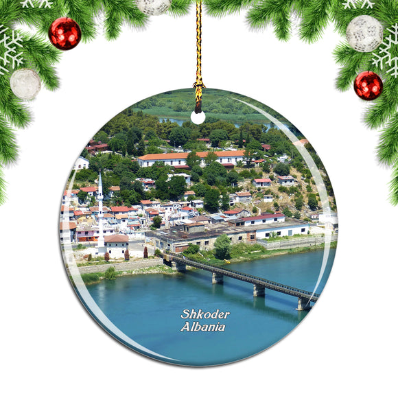 Albania Bridge Rozafa Castle Shkoder Christmas Ornament