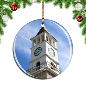 Albania Clock Tower Tirana Christmas Ornament