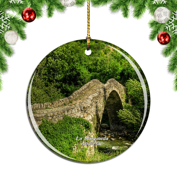 Andorra Bridge La Margineda Christmas Ornament