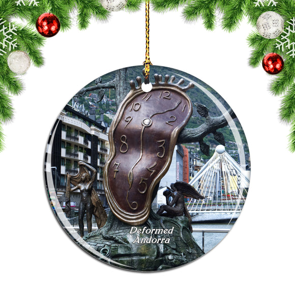 Andorra Clock Deformed Andorra Christmas Ornament