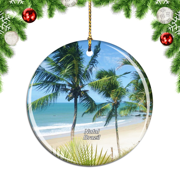 Brazil Ponta Negra Beach Natal Christmas Ornament