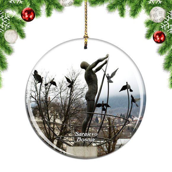 Bosnia Statue Sarajevo Christmas Ornament