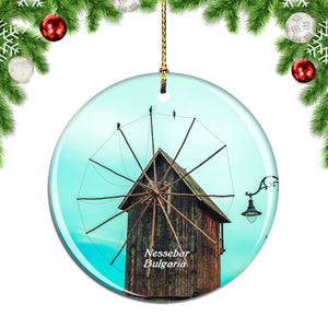 Bulgaria Nessebar Windmill Christmas Ornament