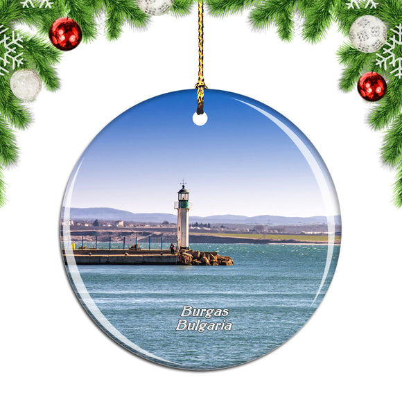 Bulgaria Port Lighthouse Burgas Christmas Ornament