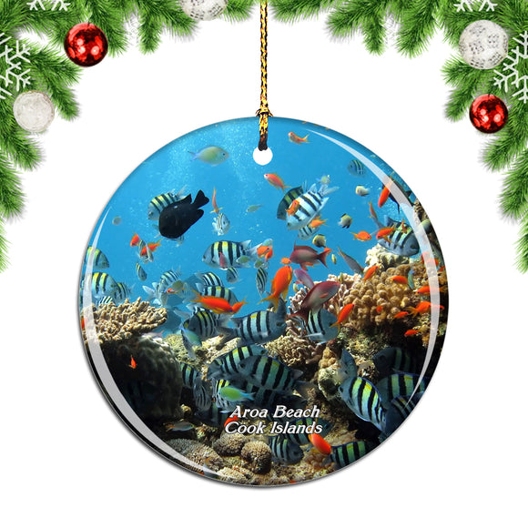 Cook Islands Aroa Beach Christmas Ornament