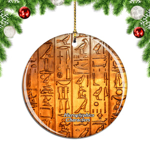 Egypt Hieroglyphics Characters Christmas Ornament