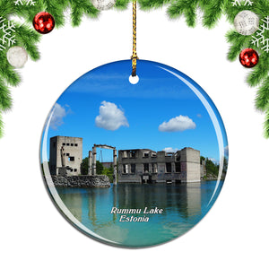 Estonia Rummu Lake Christmas Ornament