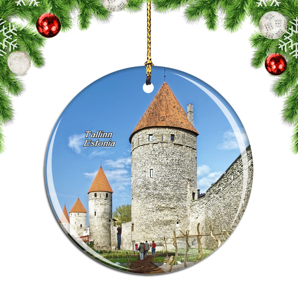 Estonia Tallinn Historic Center City Wall Christmas Ornament