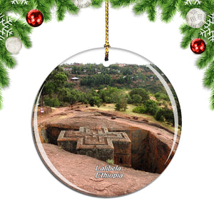 Ethiopia Lalibela Rock Church Christmas Ornament