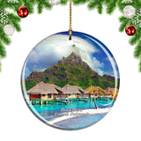 French Polynesia Mount Otemanu Bora Bora Island Christmas Ornament