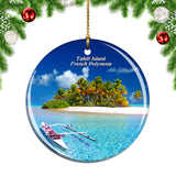 French Polynesia Tahiti Island Christmas Ornament