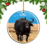 Kenya Buffalo Samburu Christmas Ornament