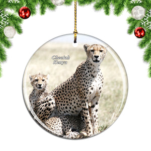 Kenya Cheetah Christmas Ornament