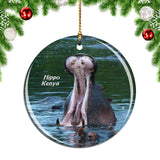 Kenya Hippo Christmas Ornament