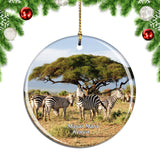 Kenya Masai Mara Zebras Safari Christmas Ornament