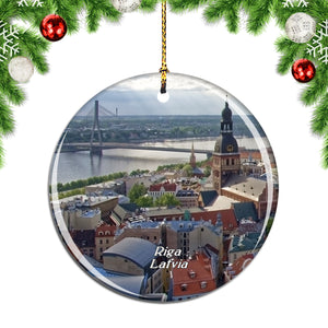 Latvia Riga Daugava River Christmas Ornament