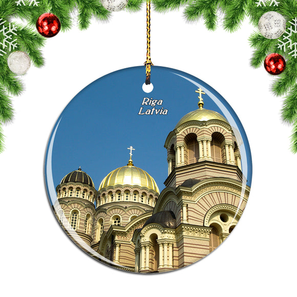 Latvia Riga Orthodox Church Christmas Ornament