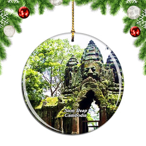 Cambodia Angkor Thom Angkor Wat Siem Reap Christmas Ornament