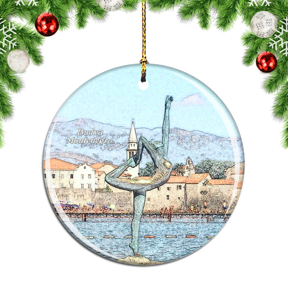 Montenegro Statua Ballerina Budva Christmas Ornament