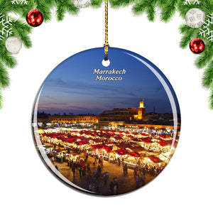 Morocco Jemaa Marketplace Marrakech Christmas Ornament