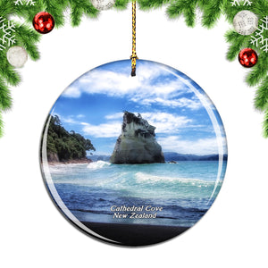 New Zealand Cathedral Cove Christmas Ornament