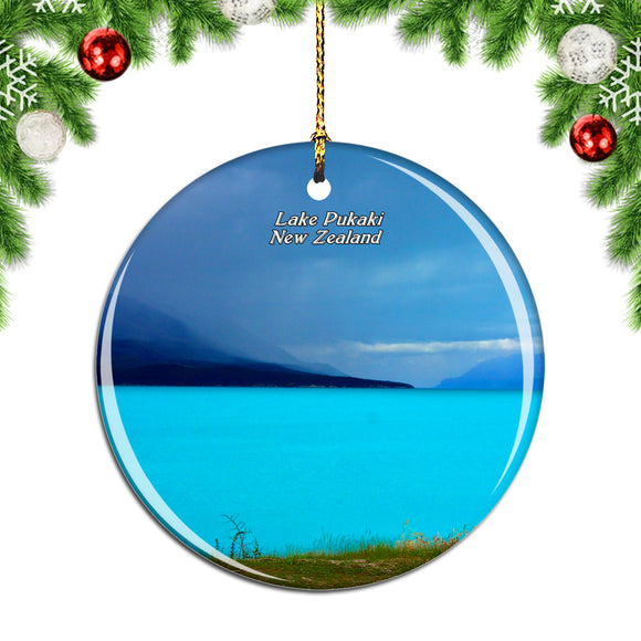 New Zealand Lake Pukaki Christmas Ornament