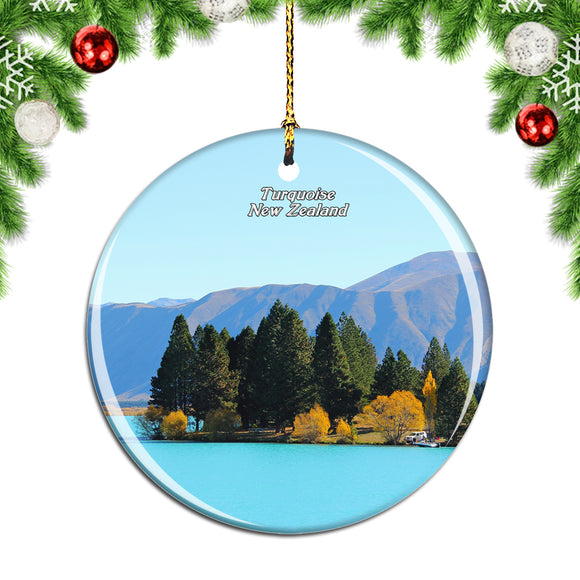 New Zealand Turquoise Reservoir Lake Christmas Ornament