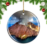 New Zealand Volcano White Island Christmas Ornament