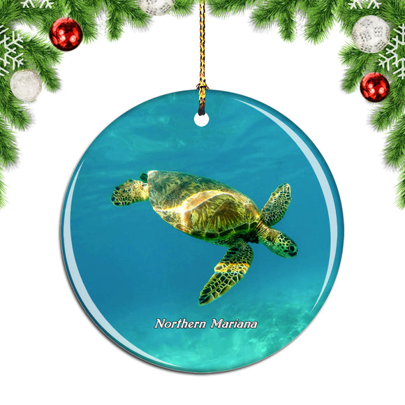 Northern Mariana USA Turtle Christmas Ornament