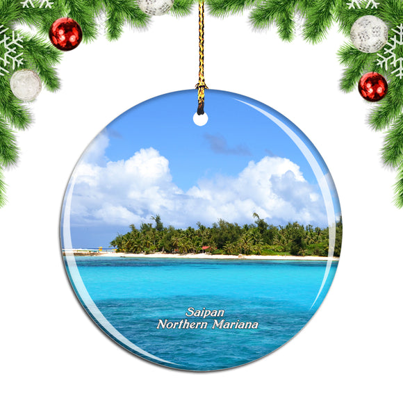 Northern Mariana USA Saipan Island Christmas Ornament