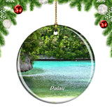 Palau Beach Lake Christmas Ornament