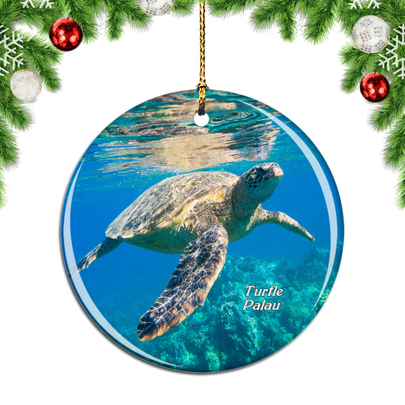 Palau Turtle Christmas Ornament