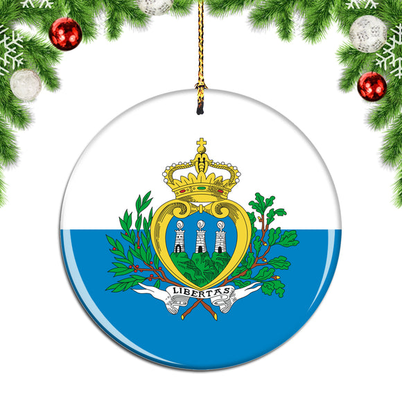 San Marino Flag Christmas Ornament