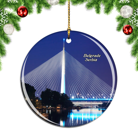 Serbia Bridge Belgrade Christmas Ornament