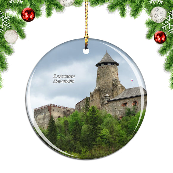 Slovakia Lubovna Castle Christmas Ornament