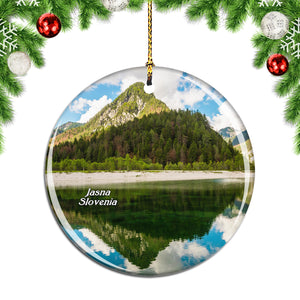 Slovenia Jasna Lake Christmas Ornament