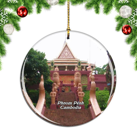 Cambodia Wat Phnom Phnom Penh Christmas Ornament