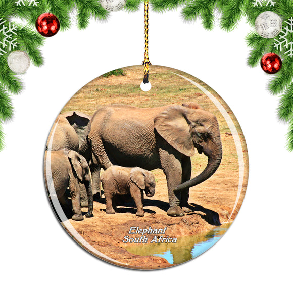 South Africa Elephant Christmas Ornament