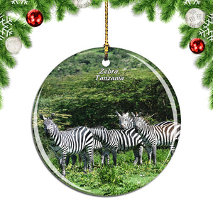 Tanzania Animals Zebra Christmas Ornament