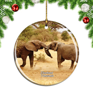 Tanzania Elephant Christmas Ornament