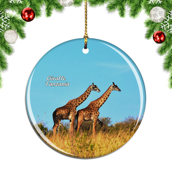 Tanzania Giraffe Christmas Ornament