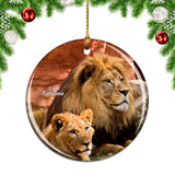 Tanzania Lion Wildlife Christmas Ornament