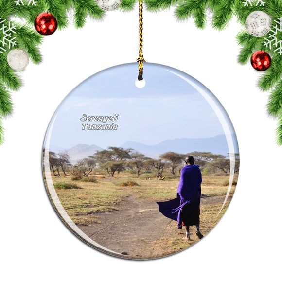 Tanzania Serengeti Massai Christmas Ornament