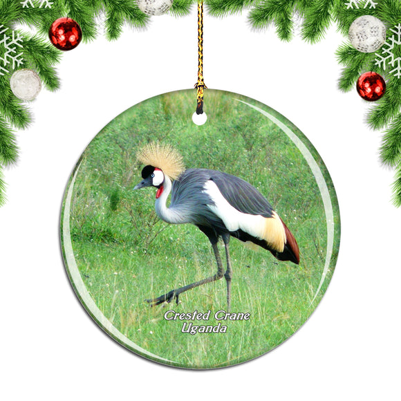 Uganda Crested Crane Bird Christmas Ornament