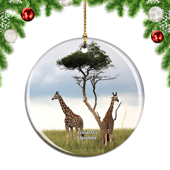 Uganda Giraffes Christmas Ornament