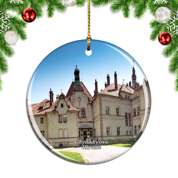 Ukraine Chynadiyovo Castle Christmas Ornament