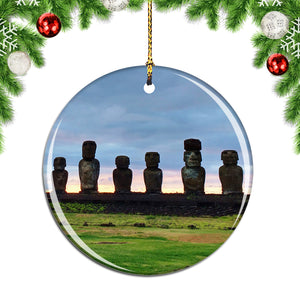 Ahu Tongariki Easter Island Chile Christmas Ornament