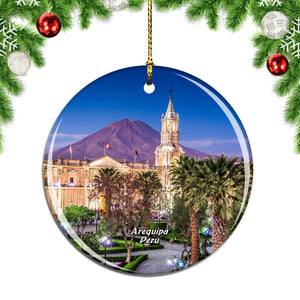 Arequipa Cathedral Andes Peru Christmas Ornament