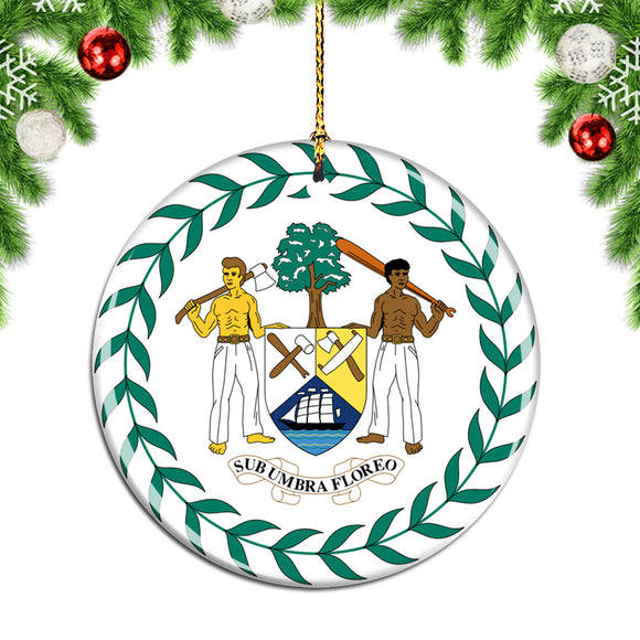 Belize Flag Christmas Ornament